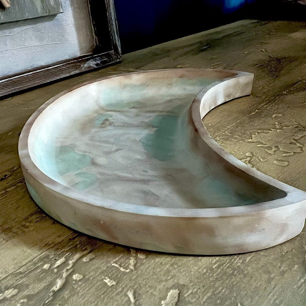 Handcrafted Resin Crescent Moon Tray